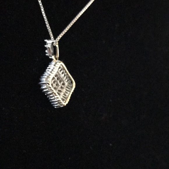 10k Cluster Diamond Pendant Only Yellow and White Gold - Picture 7 of 9